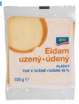 ARO Eidam Sýr uzený 45% plátky chlaz nur. 10x100g gekühlt geräuchert