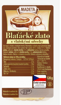 Madeta Blaťácké zlato sýr s vlašskými ořechy 1x120g / Madeta Blaťácké Goldkäse mit Walnüssen